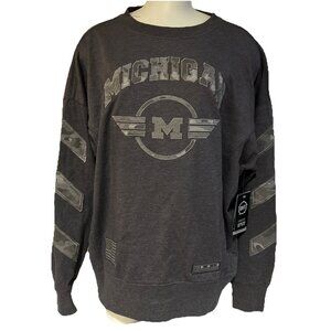 NEW Michigan Wolverines Colosseum OHT Camo Crew Neck Sweatshirt Women's M